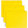 Smead Colored Straight Tab Cut Letter Recycled File Jacket - 8 1/2" x 11" - 11 pt. - 2 Plys - Yellow - Slip Resistant, Reinforced Tab