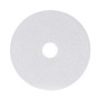 Boardwalk Polishing Floor Pads, 17" Diameter, White, 5/Carton