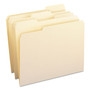 Smead 100% Recycled Reinforced Top Tab File Folders, 1/3-Cut Tabs: Assorted, Letter Size, 0.75" Expansion, Manila, 100/Box