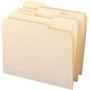 Smead 100% Recycled Reinforced Top Tab File Folders, 1/3-Cut Tabs: Assorted, Letter Size, 0.75" Expansion, Manila, 100/Box