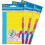 Redi-Tag Assorted Tab Ruled Sticky Notes - 10 x Blue, 10 x Green, 10 x Orange, 10 x Pink, 10 x Purple, 10 x Yellow - 4" Flag/Note Width x 6" Flag/Note Length - Rectangle - 60 Sheets per Pad - Ruled