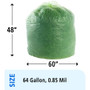 Stout by Envision EcoSafe-6400 Bags, 64 gal, 0.85 mil, 48" x 60", Green, 30/Box