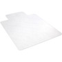 Lorell Nonstudded Wide Lip Chairmat - Tile Floor, Vinyl Floor, Hardwood Floor - 53" Length x 45" Width x 0.060" Thickness - Lip Size 12" Length x 25" Width - Vinyl - Clear