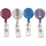 Advantus Retracting ID Card Reel with Snaps - Translucent Assorted