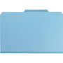 Smead Four-Section Pressboard Top Tab Classification Folders, Four SafeSHIELD Fasteners, 1 Divider, Legal Size, Blue, 10/Box