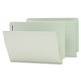 Smead End Tab Pressboard Classification Folders, Two SafeSHIELD Coated Fasteners, 1" Expansion, Legal Size, Gray-Green, 25/Box