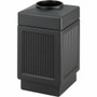 Safco Indoor/Outdoor Waste Receptacle - 38 gal Capacity - 31.5" Height x 18.3" Width x 18.3" Depth - Polyethylene - Black