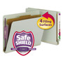 Smead End Tab Pressboard Classification Folders, Four SafeSHIELD Fasteners, 2" Expansion, 1 Divider, Letter Size, Gray-Green, 10/BX