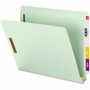 Smead End Tab Pressboard Classification Folders, Two SafeSHIELD Coated Fasteners, 2" Expansion, Letter Size, Gray-Green, 25/Box