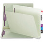 Smead End Tab Pressboard Classification Folders, Two SafeSHIELD Coated Fasteners, 2" Expansion, Letter Size, Gray-Green, 25/Box
