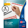 Avery Print and Apply Index Maker Clear Label Unpunched Dividers, 8-Tab, 11 x 8.5, White, 5 Sets