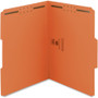 Smead Top Tab Colored Fastener Folders, 0.75" Expansion, 2 Fasteners, Letter Size, Orange Exterior, 50/Box