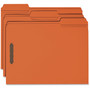 Smead Top Tab Colored Fastener Folders, 0.75" Expansion, 2 Fasteners, Letter Size, Orange Exterior, 50/Box