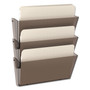 deflecto Unbreakable DocuPocket Wall File, 3 Sections, Letter Size, 14.5" x 3" x 6.5", Clear, 3/Pack