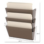 deflecto Unbreakable DocuPocket Wall File, 3 Sections, Letter Size, 14.5" x 3" x 6.5", Clear, 3/Pack