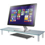 Kantek Glass Monitor Riser, 22" x 8.25" x 3.25", Clear, Supports 40 lbs