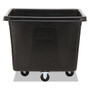 Rubbermaid Commercial Cube Truck, 119.7 gal, 500 lb Capacity, Plastic/Metal, Black