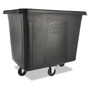 Rubbermaid Commercial Cube Truck, 119.7 gal, 500 lb Capacity, Plastic/Metal, Black (RCPFG461600BLA) View Product Image