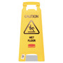 Rubbermaid Commercial Caution Wet Floor Sign, 11 x 12 x 25, Bright Yellow, 6/Carton