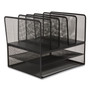 TRU RED Wire Mesh Combination Organizer, Vertical/Horizontal, 7 Sections, Letter-Size, 11.22 x 13.23 x 11.34, Matte Black