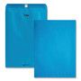 Quality Park Clasp Envelope, 28 lb Bond Weight Kraft, #90, Square Flap, Clasp/Gummed Closure, 9 x 12, Blue, 10/Pack