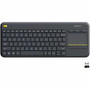 Logitech K400 Plus Touchpad Wireless Keyboard - Wireless Connectivity - USB Interface - Mute, Volume Up, Volume Down Hot Key(s) - English, French - QWERTY Layout
