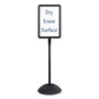 Safco WriteWay Two-Sided Dry Erase Standing Message Sign, White 14.25" x 22.5" Rectangle Surface, Black Frame, 14.25" x 22.5" x 65"