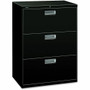 HON Brigade 600 H673 Lateral File - 40.9" Height x 30" Width x 18" Depth - 3 - Finish: Black