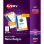 Avery Vertical Name Badges with Tickets Kit for Laser and Inkjet Printers, 4-1/4" x 6" - PVC Plastic - White