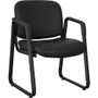 Lorell Upholstered Guest Chair - Black Seat Color - Leather, Plywood Seat Material - Black Back Color - Leather, Plywood Back Material - Metal Frame Material
