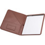 Samsill Contrast Stitch Leather Padfolio, 8 1/2 x 11, Leather, Tan