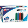 Avery Marks A Lot Pen-Style Dry Erase Markers - Bullet Marker Point - Erasable - Black, Red, Blue, Green Ink