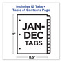 Avery Customizable TOC Ready Index Black and White Dividers, 12-Tab, Jan. to Dec., 11 x 8.5, 1 Set