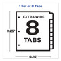 Avery Print and Apply Index Maker Clear Label Dividers, Extra Wide Tab, 8-Tab, 11.25 x 9.25, White, 1 Set