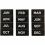 MasterVision Magnetic Monthly Calendar Characters - Skill Learning: Name of Months - Magnetic - 1" Height x 2" Width - Black