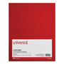Universal Laminated Two-Pocket Folder, Cardboard Paper, 100-Sheet Capacity, 11 x 8.5, Red, 25/Box