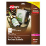 Avery Textured Arched Print-to-the-Edge Labels, Laser Printers, 4.75 x 3.5, White, 4/Sheet, 10 Sheets/Pack