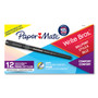 Paper Mate Write Bros. Grip Ballpoint Pen, Stick, Medium 1 mm, Black Ink, Black Barrel, Dozen
