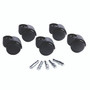 Master Caster Deluxe Futura Flush-Mount Soft-Wheel Casters, 0.44" x 0.88" Type B Stems, 2.19" Polyurethane Wheels, Matte Black, 5/Set