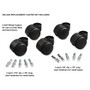 Master Caster Deluxe Futura Flush-Mount Soft-Wheel Casters, 0.44" x 0.88" Type B Stems, 2.19" Polyurethane Wheels, Matte Black, 5/Set