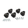 Master Caster Deluxe Futura Flush-Mount Soft-Wheel Casters, 0.44" x 0.88" Type B Stems, 2.19" Polyurethane Wheels, Matte Black, 5/Set