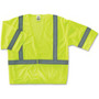 Ergodyne Class 3 Lime Economy Vest - 2-Xtra Large/3-Xtra Large - Lime - Reflective, Machine Washable, Lightweight, Pocket, Hook & Loop Closure