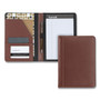 Samsill Contrast Stitch Leather Padfolio, 6.25w x 8.75h, Open Style, Brown