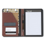 Samsill Contrast Stitch Leather Padfolio, 6.25w x 8.75h, Open Style, Brown