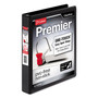 Cardinal Premier Easy Open ClearVue Locking Slant-D Ring Binder, 3 Rings, 1" Capacity, 11 x 8.5, Black