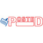 ACCUSTAMP2 Pre-Inked Shutter Stamp, Red/Blue, POSTED, 1.63 x 0.5