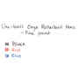 uniball ONYX Rollerball Pen, Stick, Fine 0.7 mm, Black Ink, Black Barrel, 72/Pack