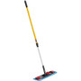 Rubbermaid Commercial Adaptable Flat Mop Kit, 19.5 x 5.5 Blue Microfiber Head, 48" to 72" Yellow Aluminum Handle