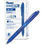 Pentel EnerGel-X Gel Pen, Retractable, Medium 0.7 mm, Blue Ink, Translucent Blue/Blue Barrel, Dozen
