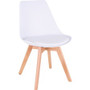 Lorell Curved Modern Shell Guest Chair - Fabric Seat Material - Four-legged Base - White - Plastic